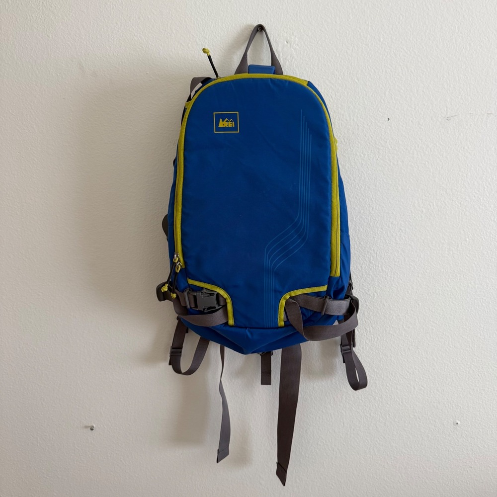 REI Co-op Technical Daypack Backpack Blue Lime Green Hiking Snow Sport